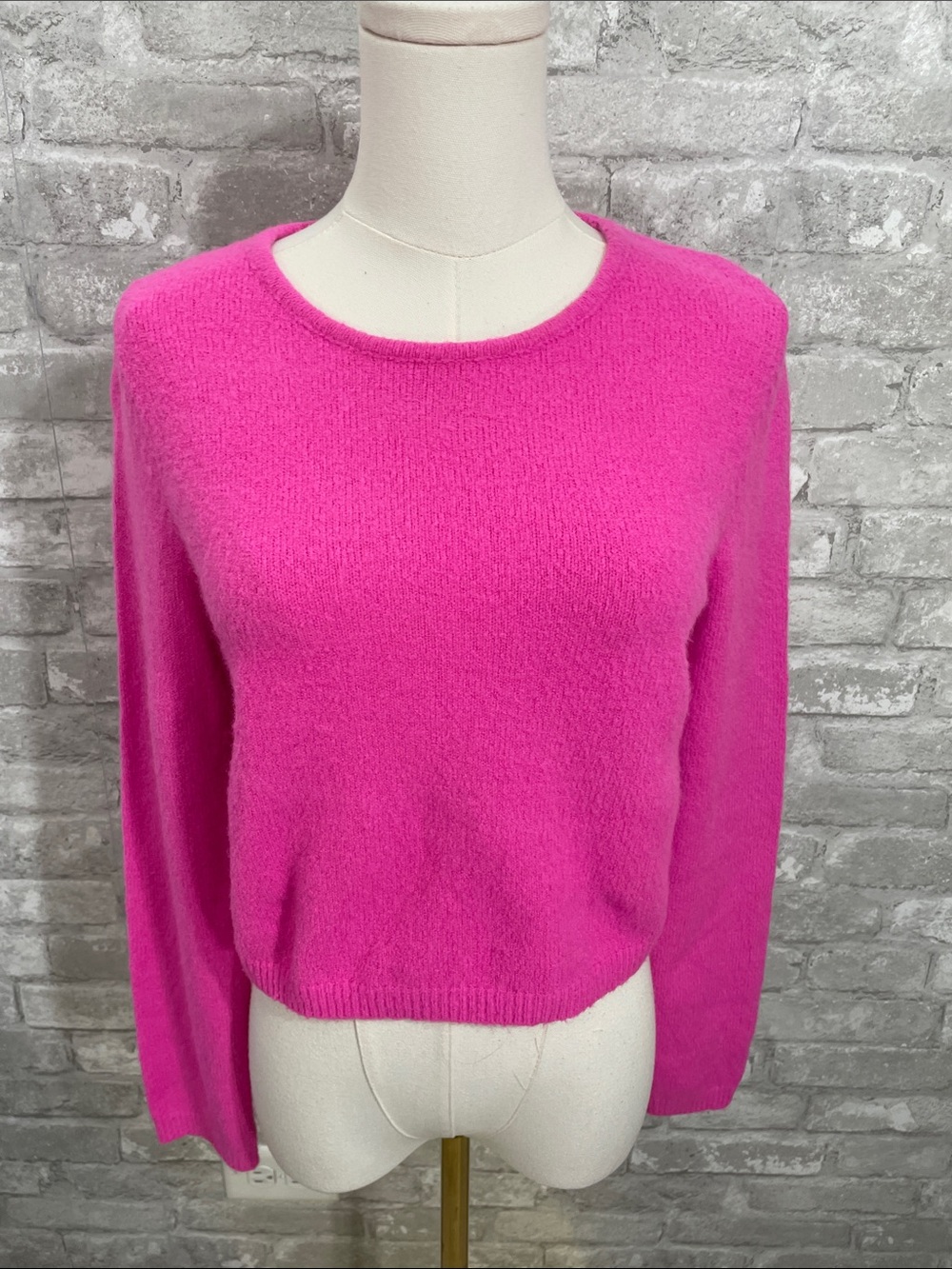 Olivaceous Vibrant Hot Pink Crewneck Sweater